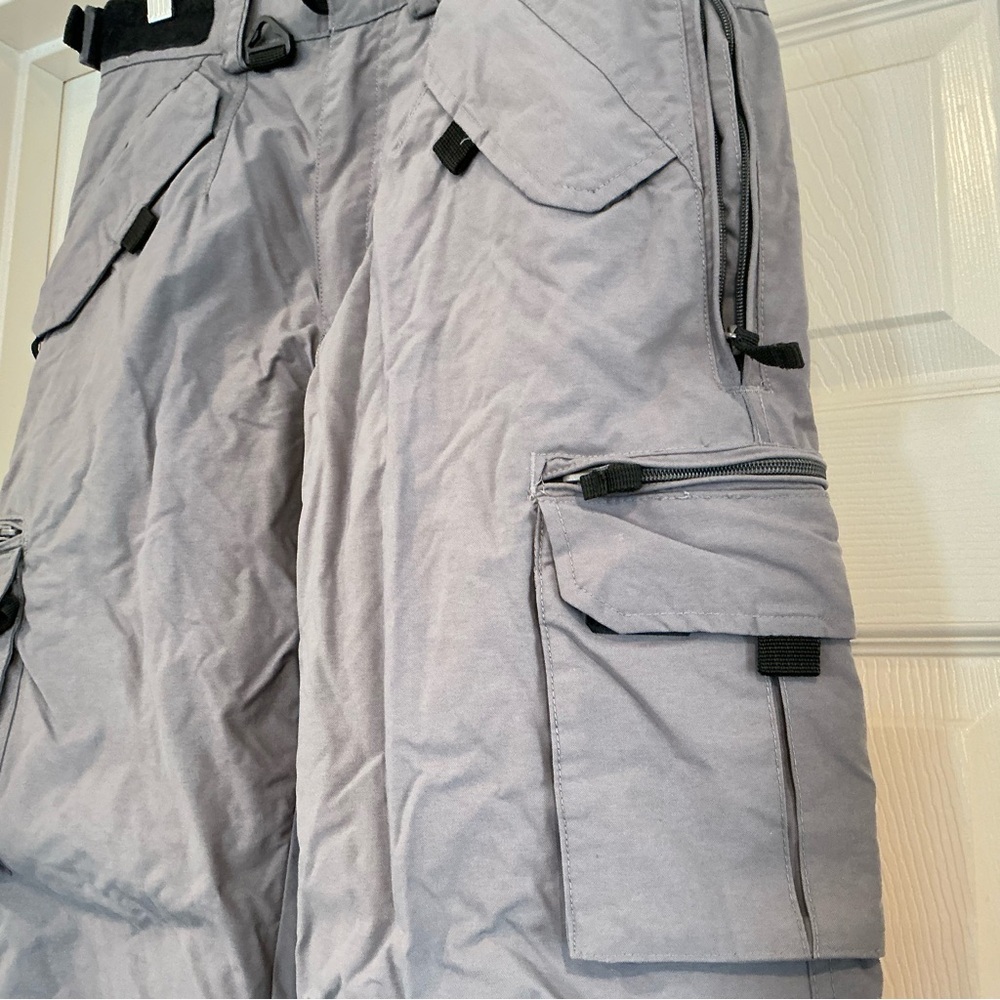 Boulder Gear Womens S Cargo Insulated Snow Ski Pants Gray Fleece Lined Ankle Zip - Picture 3 of 14